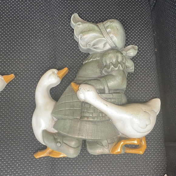 MCM Burwood Prod Co. Made in USA resin boy and girl on goose - Picture 2 of 5